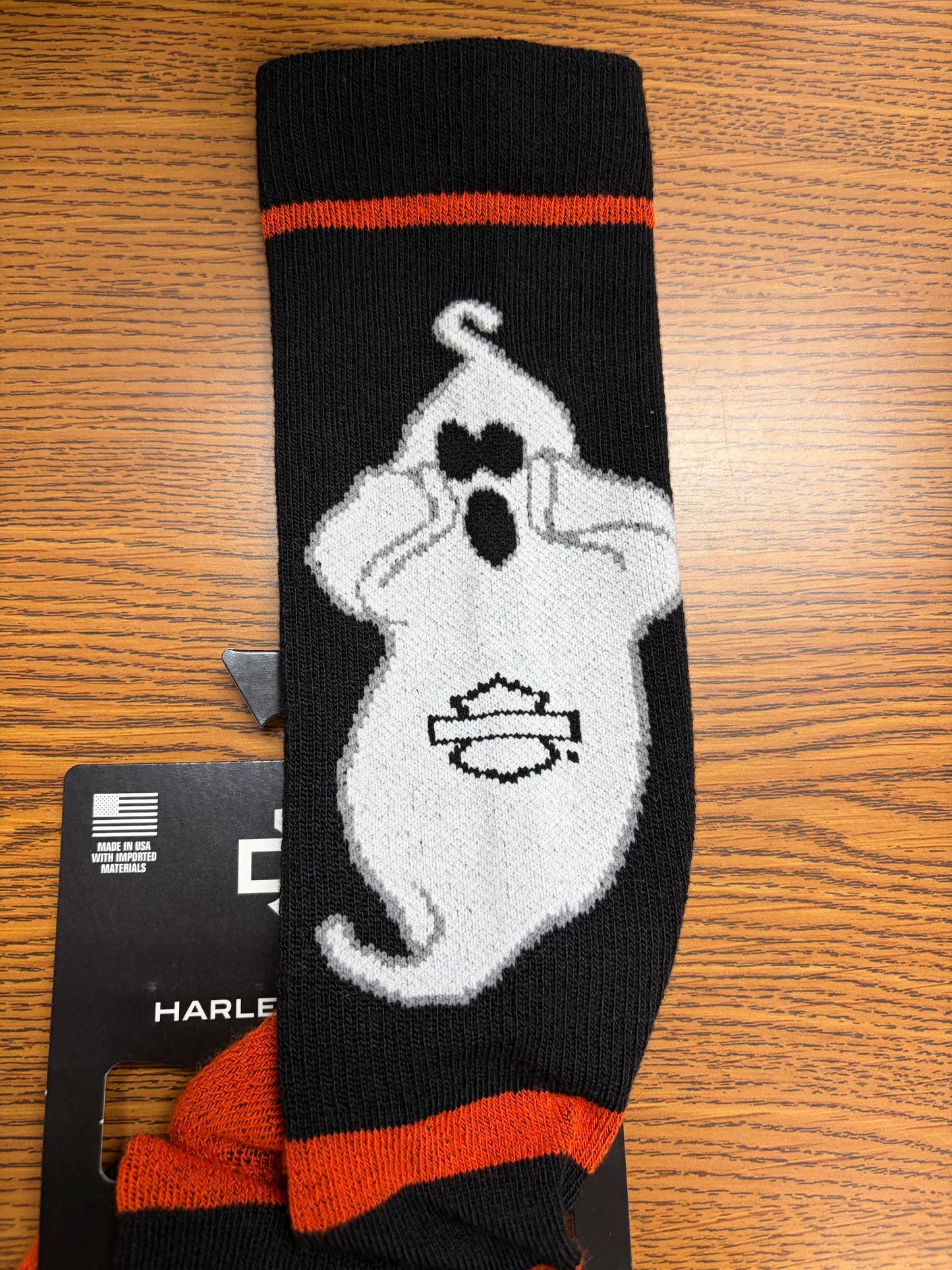 Orange Striped Ghost Socks