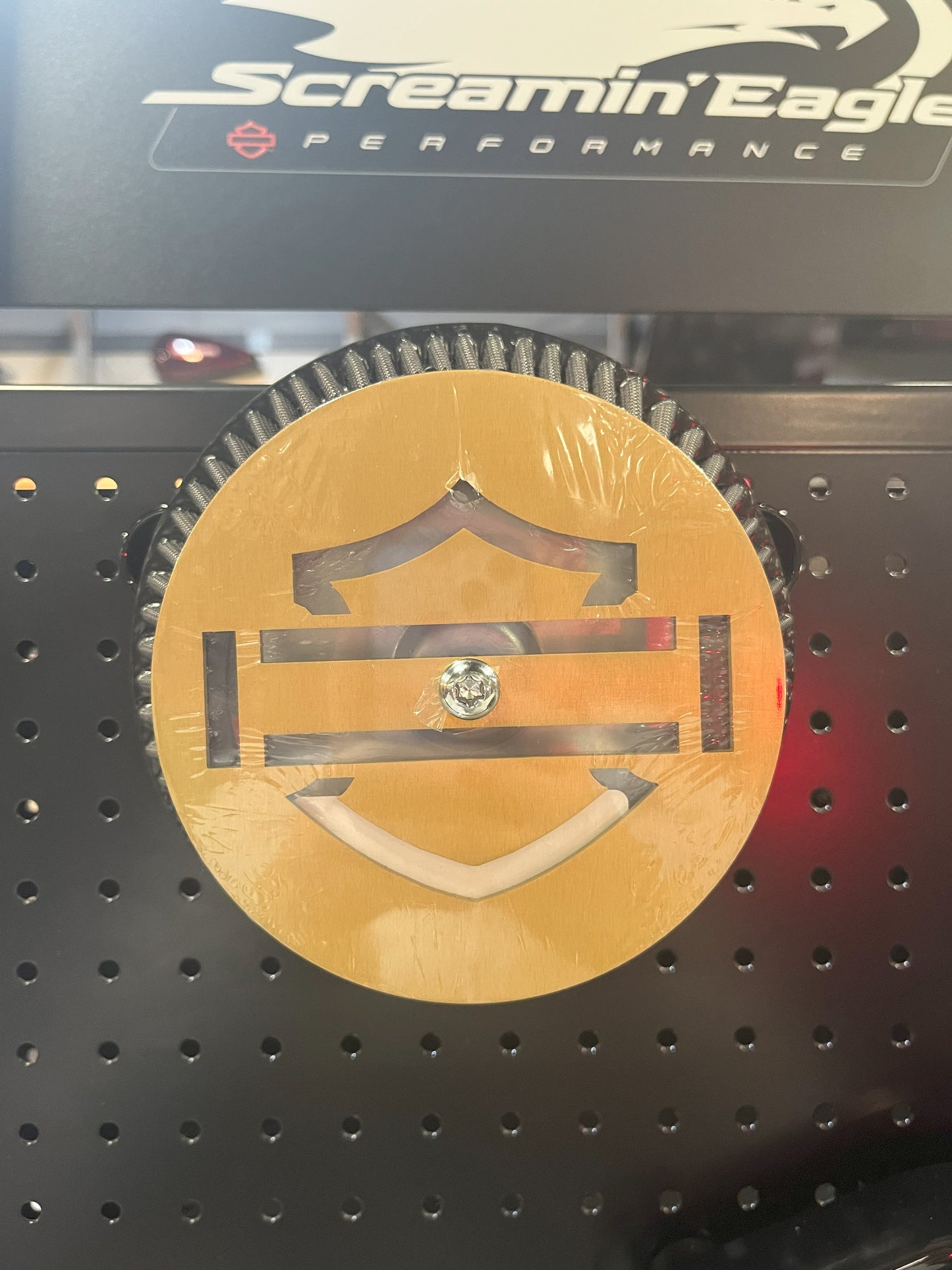 Bar & Shield Design Air Filter Cover- Anodized Aluminum