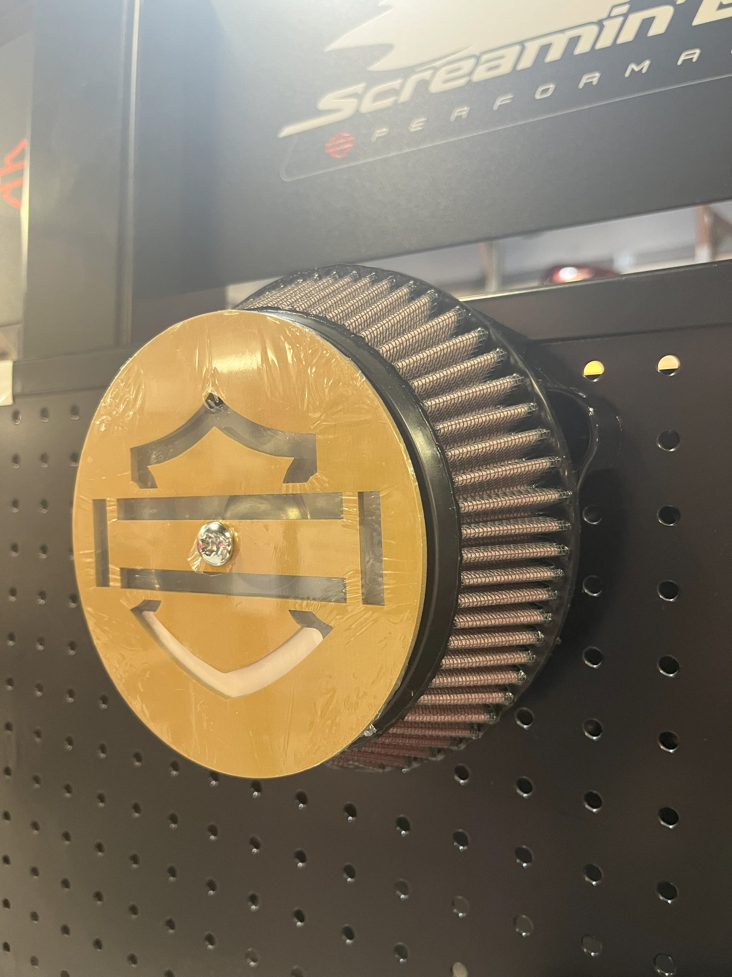 Bar & Shield Design Air Filter Cover- Anodized Aluminum