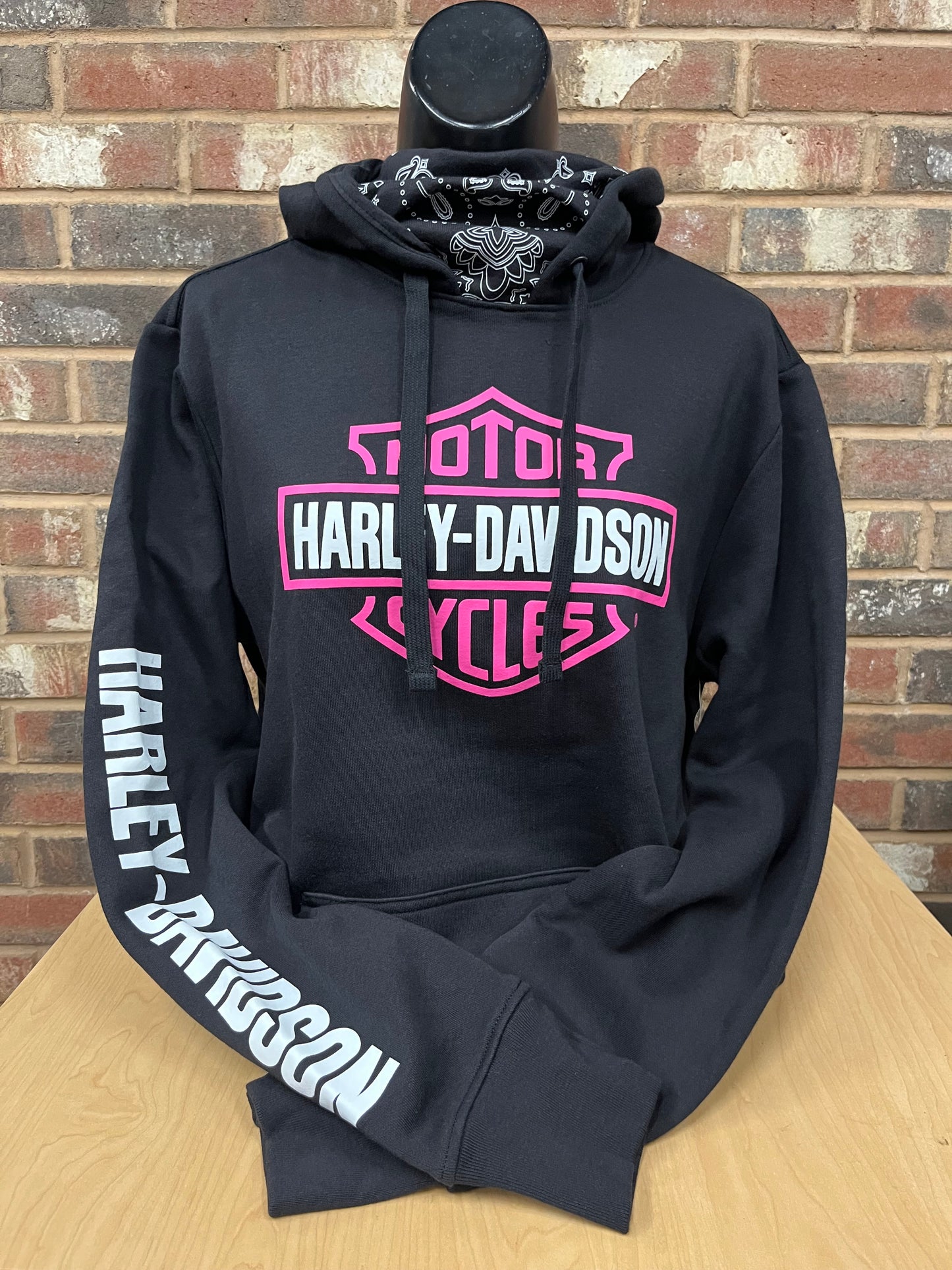 H-D Pink Bar & Shield Women's Hoodie