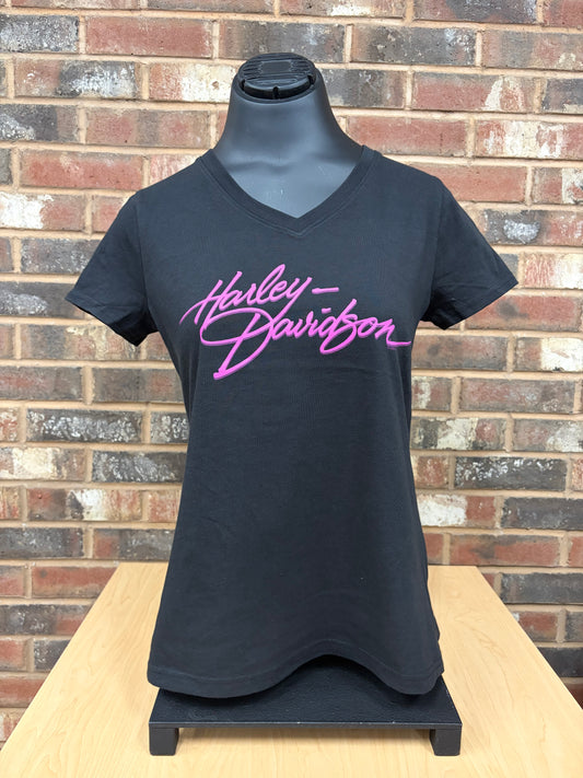 H-D Pink Script Women's T-Shirt