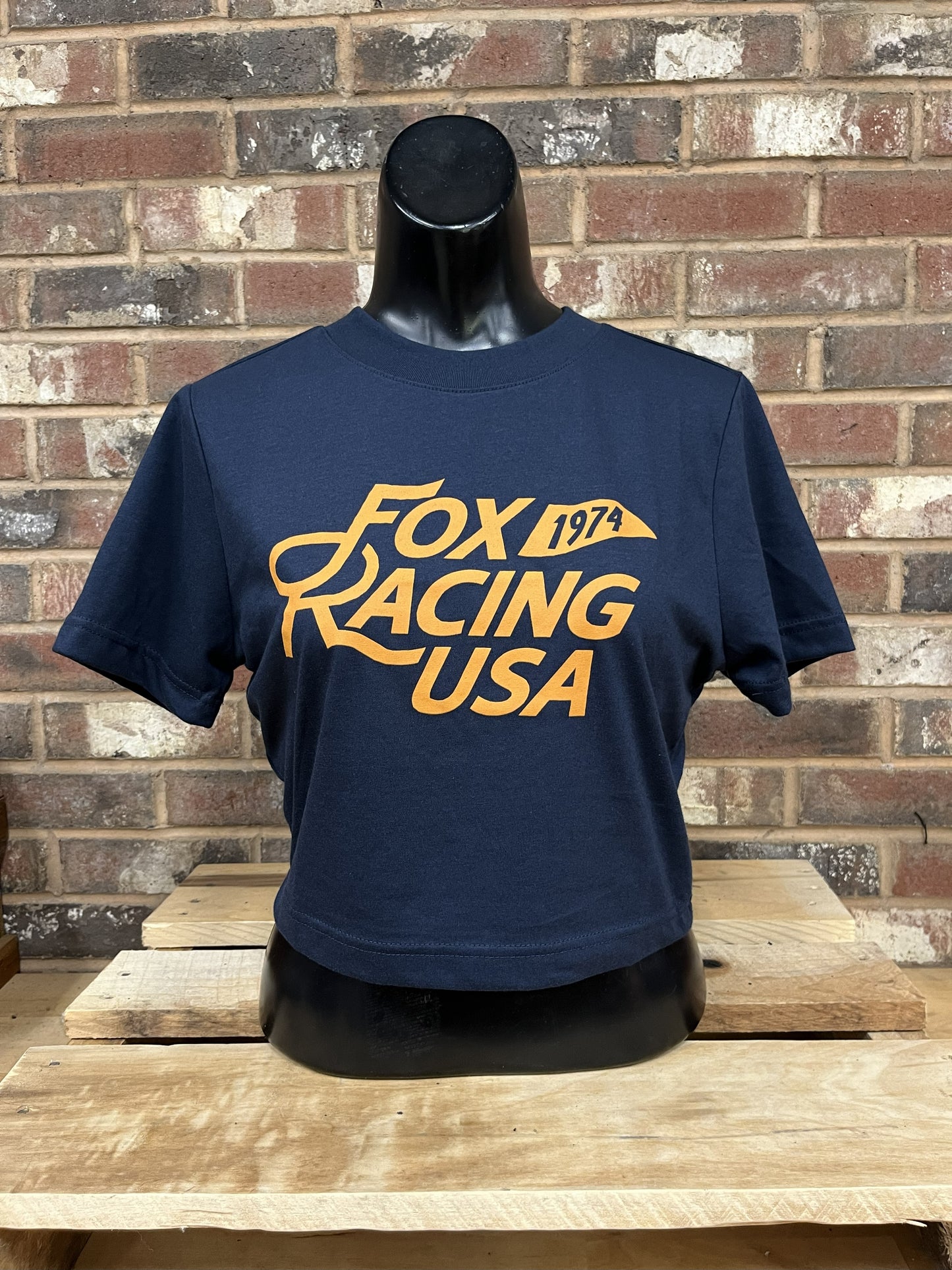 Women's Fox USA Baby Tee-Midnight Blue